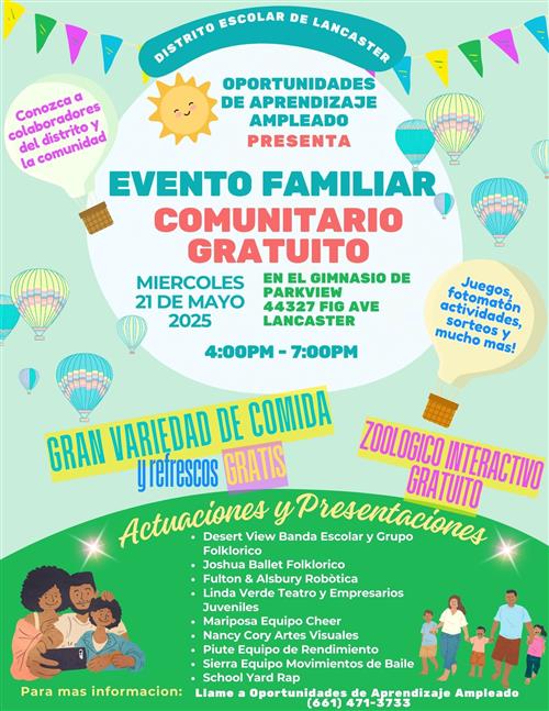 Evento Familiar Comunitario Gratituo - 21 de Mayo.
